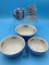 3 Blue/White/Floral Ceramic Bowls, and a Blue/White Tea Set