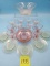 Pink Glass Stemware and Cut Glass Bowl, Glass Plates and Bowl