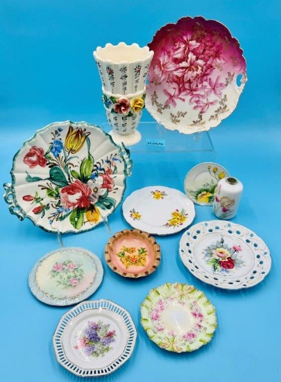 Floral Ceramics= Serving Plates, Vases