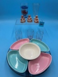Pink/Blue/White Lazy Susan Serving Set, and more