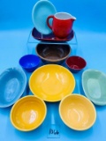 8 Ceramic Bowls, 2 Plates, and Pitcher