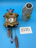 Ceramic Cuckoo Clock, and Ceramic Bird/Tree 