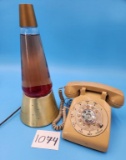 Lava Lamp and Rotary Dial Telephone