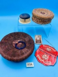 2 Round Woven Basket with Lid, Home Needle Case, and more