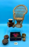 Miniature Rattan Chair, Ceramic Pots, and more