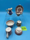 Blue/White Pitcher, Black/White Cup & Saucer, and more