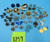 Large Collection of Clip/Screw Back Earrings, and Pins