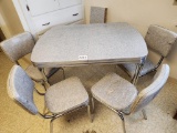 Vintage Retro Metal Kitchen Table with Leaf and 4 Chairs