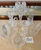 Collection of Cut Lead Crystal Vases, Pitchers, and more