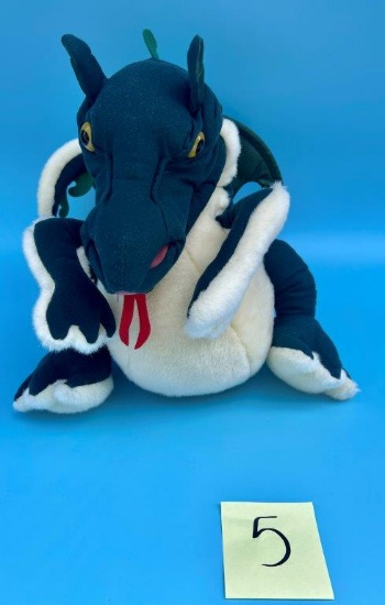 Blue/ White Plush Dragon Puppet