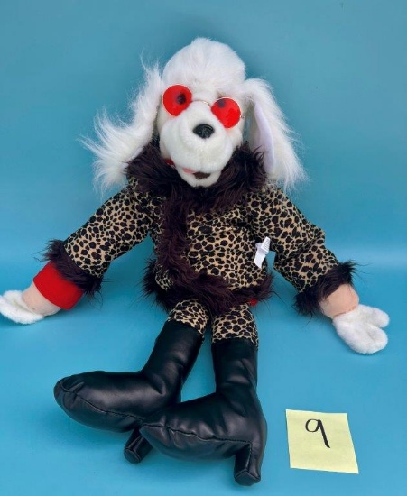 Leopard Print Coat Plush "Glam-Poodle" Puppet