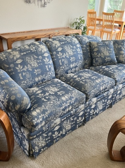 Floral Couch With Butterflies Garden Pattern