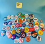 Collection of Buttons= Mondale/Ferraro, Hamm's, & more