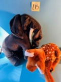 Elephant and Fawn Plush Animals