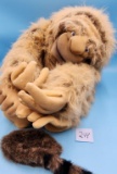 Cute Furry Hand Puppet, & Coonskin Cap