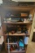 4 Shelf Cabinet with Assorted Garage Items