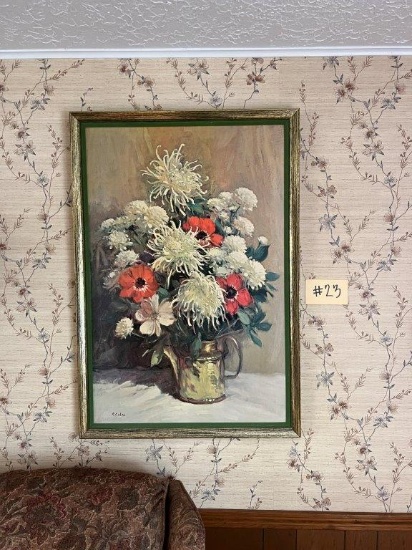 Framed "Flowers in Pitcher" Artwork