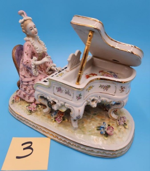 Musical Figurine of Woman Playing Piano