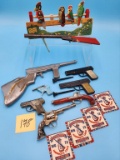 7 Toy Guns, Refills for Cap Guns, Target Game