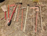 Yard Tool Assortment= Rakes, Shovels, & more
