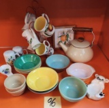 Coffee Mugs/Tree, Bowls, Teapot, & more