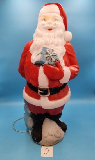 Vintage Blow Mold Light Up Santa by Empire Plastics Corp.