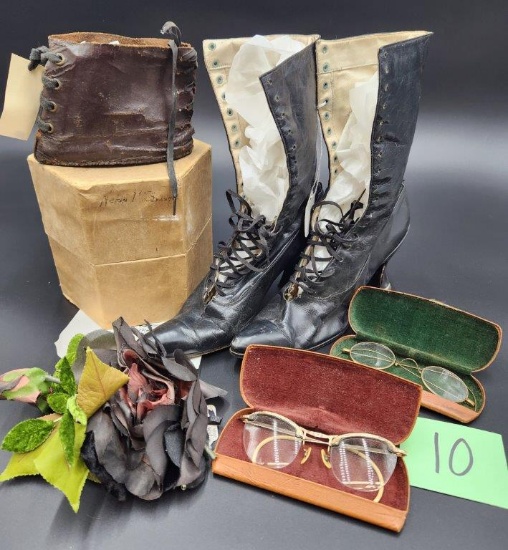 Vintage 1900s Boots, Eye Glasses, Adaptive Shoe, and more