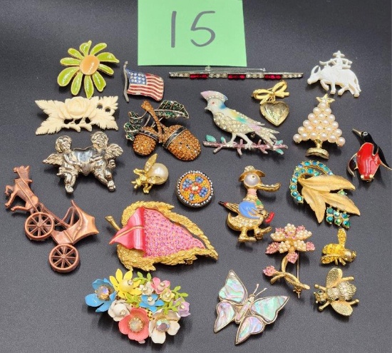 Assortment of Adorable Vintage Pins