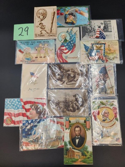 Assorted Vintage Political/ Military Theme Post Cards