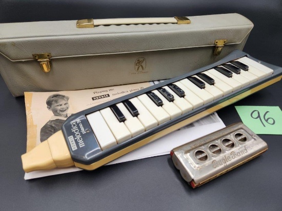 Vintage Hohner Melodica Piano 26, and Koch Bugle Band Harmonica