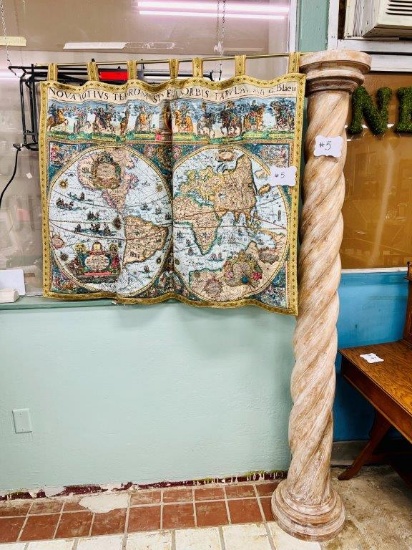 Tapestry style World Map and "Twist" Column