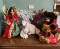 Brunette Angel Tree Topper, Polar Bear Figurines,