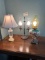 Trio Of Vintage Table Lamps Includes Cut Glass Base Lamp