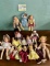 Assortment Of Vintage Dolls With Pair Poland Cloth Body