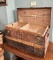 Vintage Steamer Trunk With Shelf Accessory