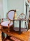 Vintage Upholstered Arm Chair, Desk Lamp
