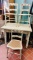 Vintage Country Kitchen Table With 3 Cane Seat Chairs