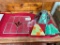Vintage Stained Glass, Slag Glass Panels, And Lamp Shade
