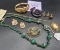 Pre 1940 Handmade Jade Green Glass Bead Necklace,