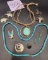 Turquoise Bead Necklace, Turquoise Pendant Necklace