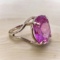 14k Gold Ring With Large Pink Stone Poss Topaz