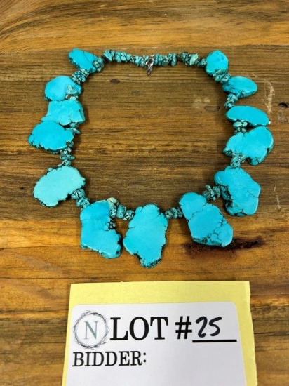 Womens Chunky Turquoise Necklace