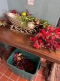 Decorative Sleigh And Artificial Floral Accents