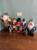 Display Santa, Nutcrackers, And Sullivans Christmas Elf