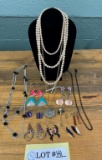 Vintage Multi Strand Pearl Bead Necklace,
