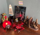Vintage Style Lava Lamp, Ladybug Lamp, Monkey