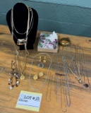 Vintage Collection Of Necklaces, Earrings, Cuff Bracelet
