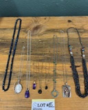 Collection Of Pendant Style Necklaces Plus Pair Beaded