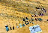 Polished Stone Pendant Necklaces, Abalone Necklace
