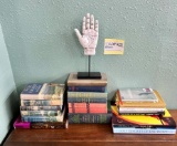 Palmistry Hand Sculpture, And Large Assortment Books